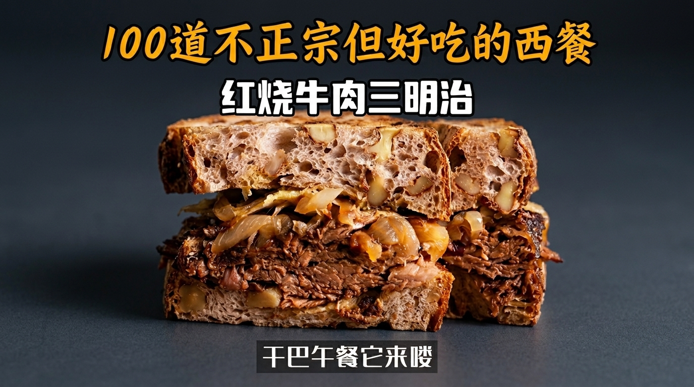 루스틱 브레드로 만든 중식 소고기 장조림 샌드위치