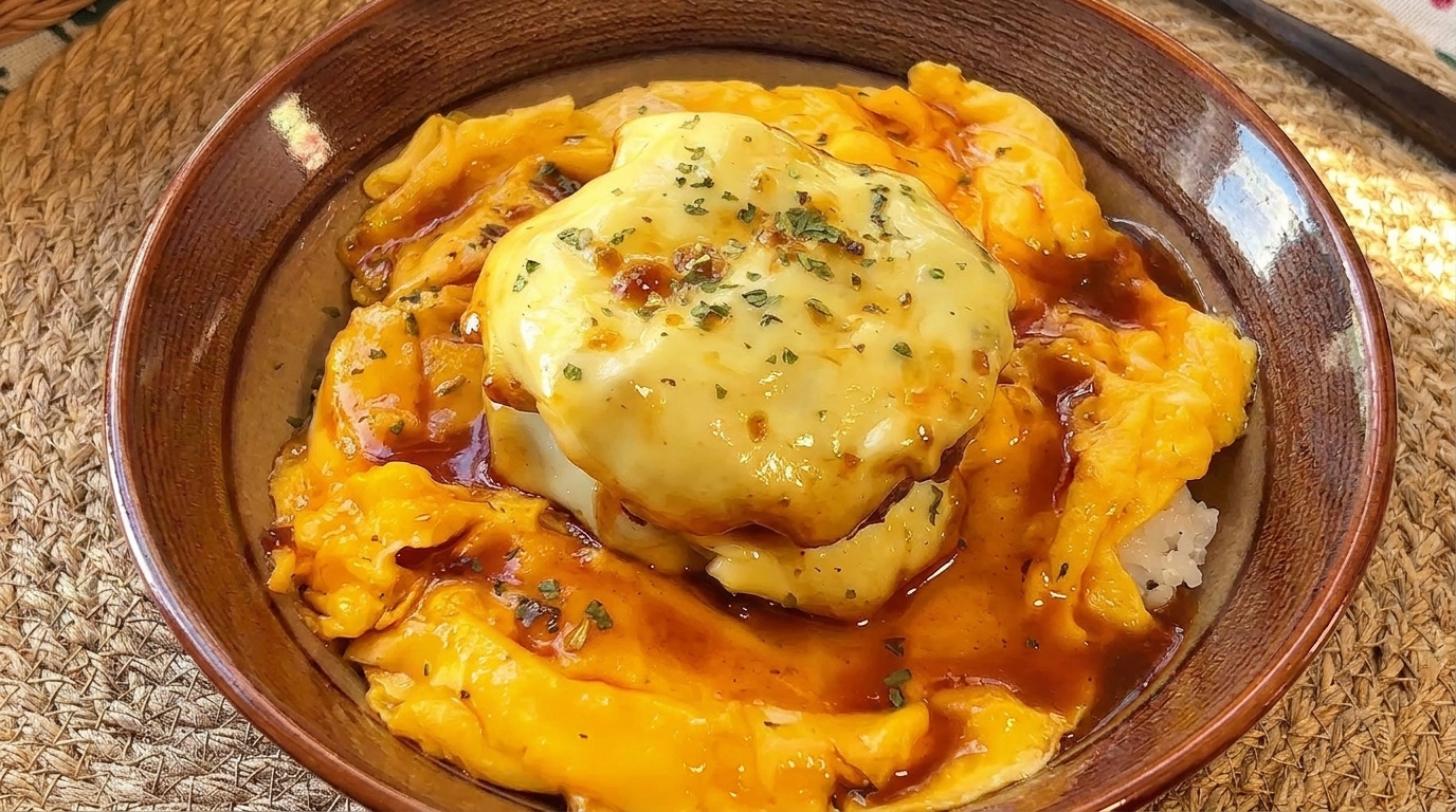 일본식 치즈 함박 스테이크 덮밥