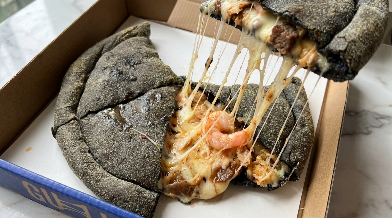 블랙 오징어 먹물 서프 앤 터프 깔조네