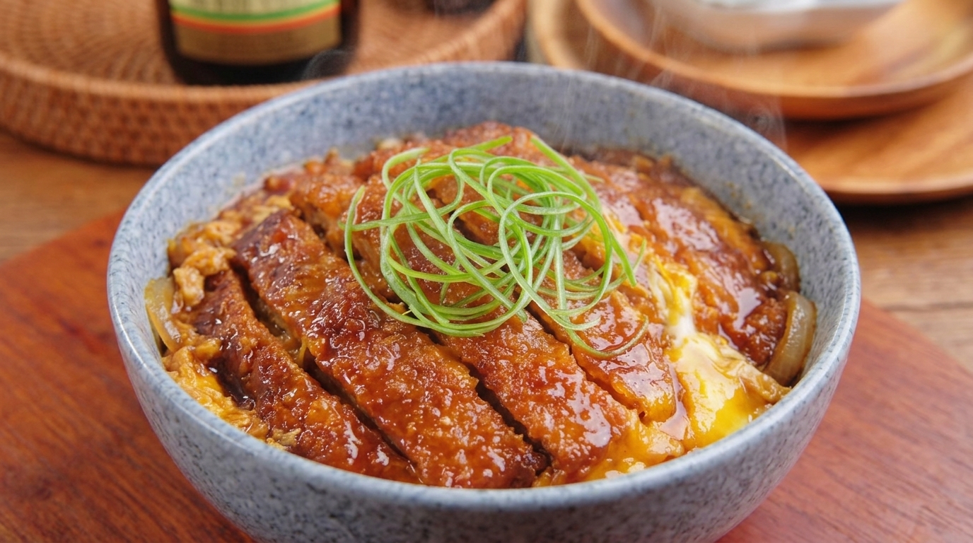 전통 일본식 가츠동 (돈까스 덮밥)