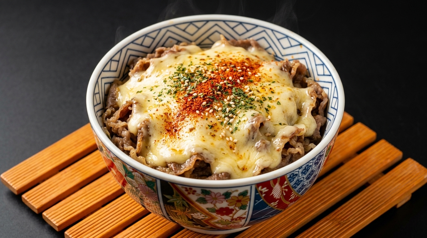 일본식 치즈 규동 (치즈 소고기 덮밥 레시피)