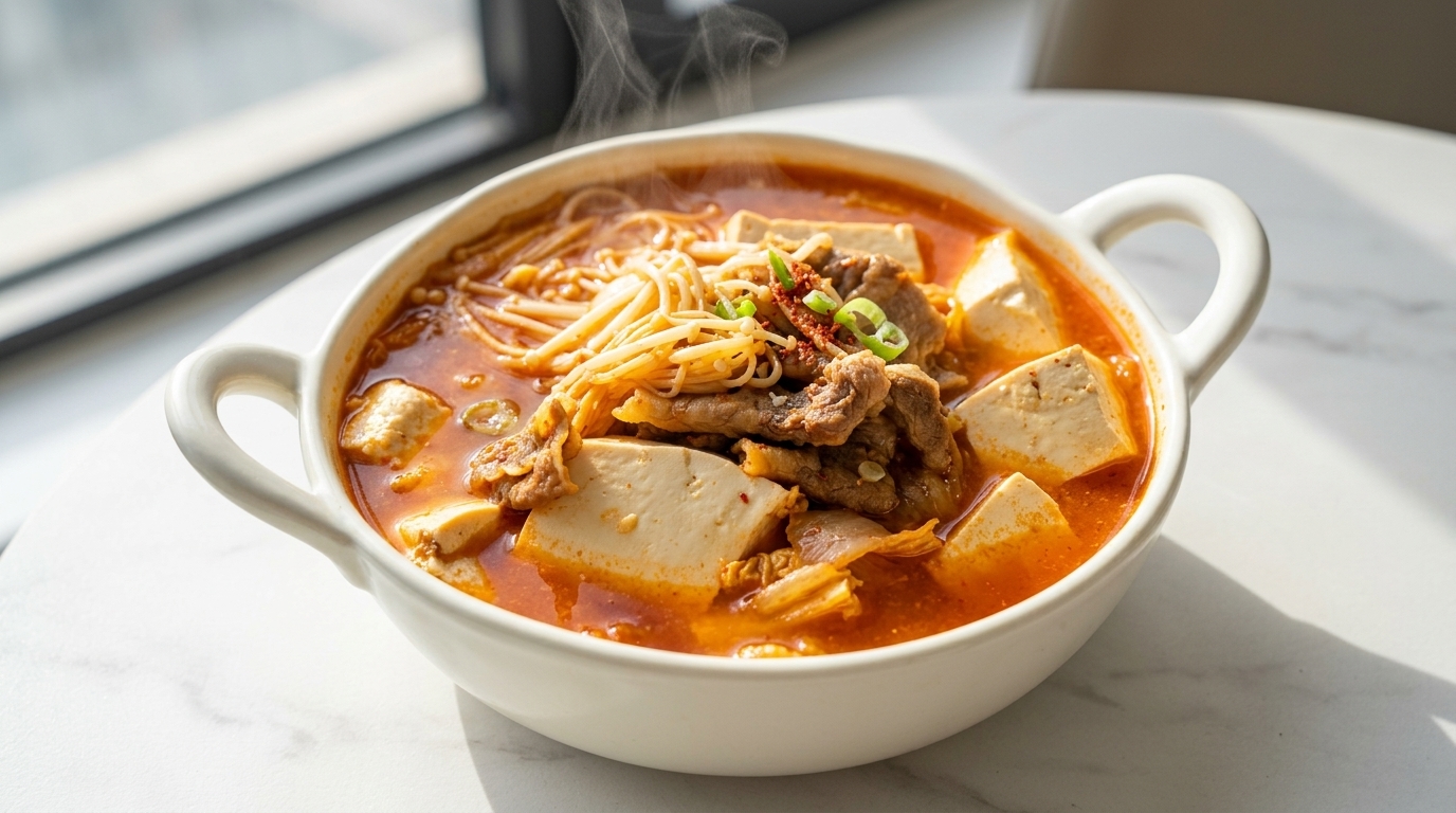 얼큰한 소고기 김치 두부찌개