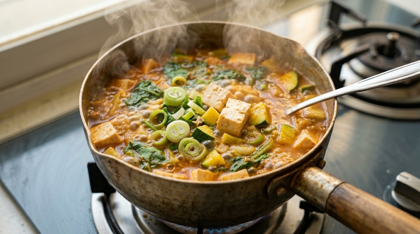 정통 차돌박이 된장찌개와 비빔밥 레시피