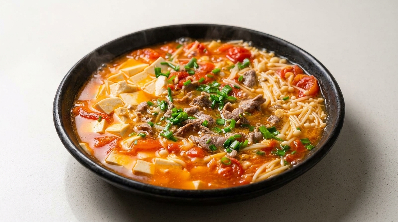 클래식 토마토 두부 소고기국