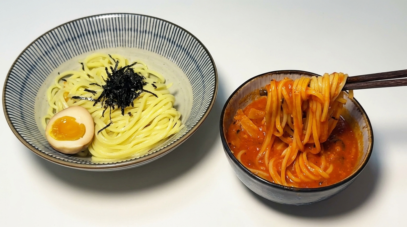 일본식 토마토 새우 츠케멘