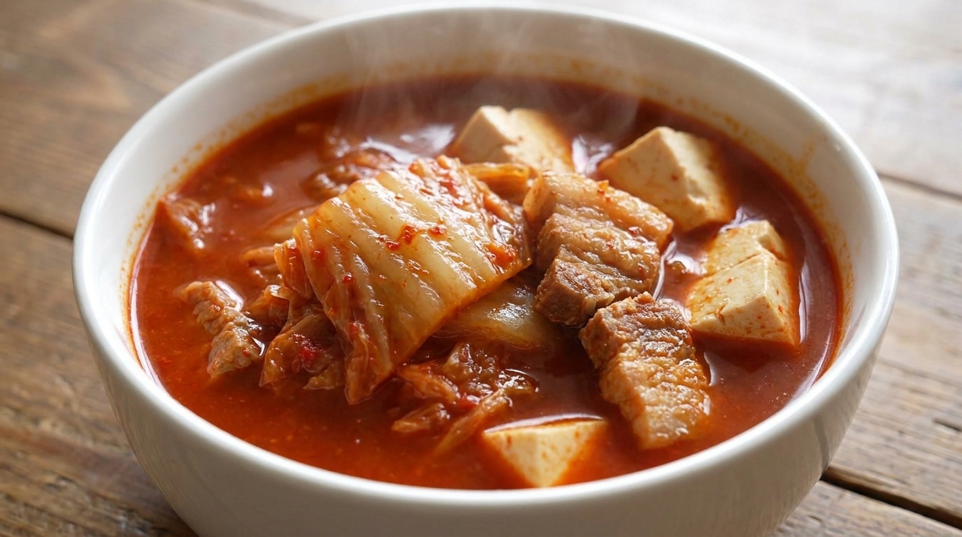 삼겹살로 맛을 낸 깊고 진한 돼지고기 김치찌개