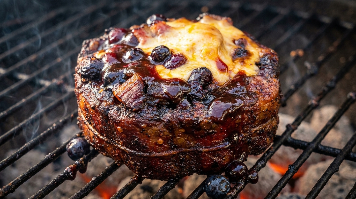 블루베리 BBQ 글레이즈를 곁들인 세인트루이스 비어캔 립 컵