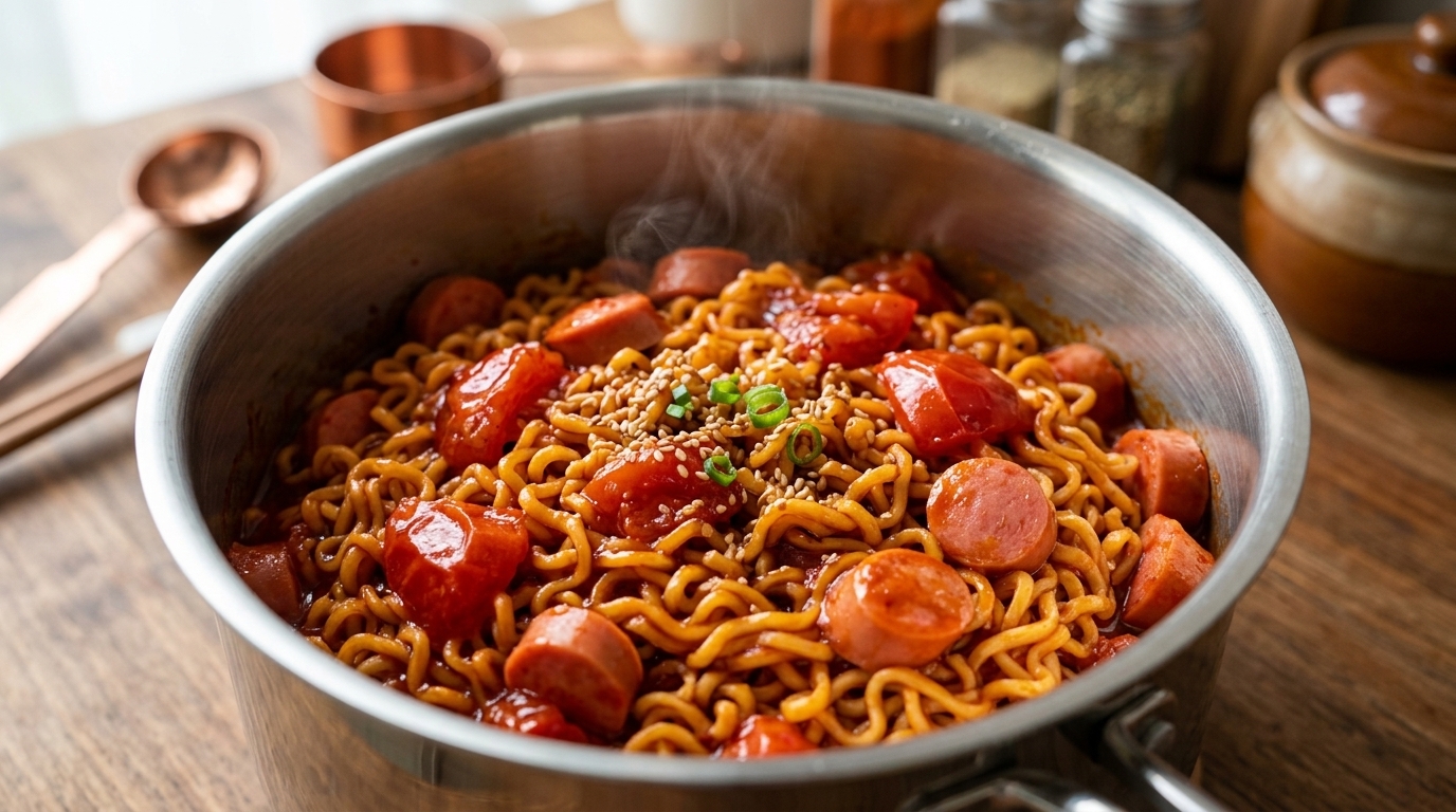 토마토 소시지 불닭볶음면