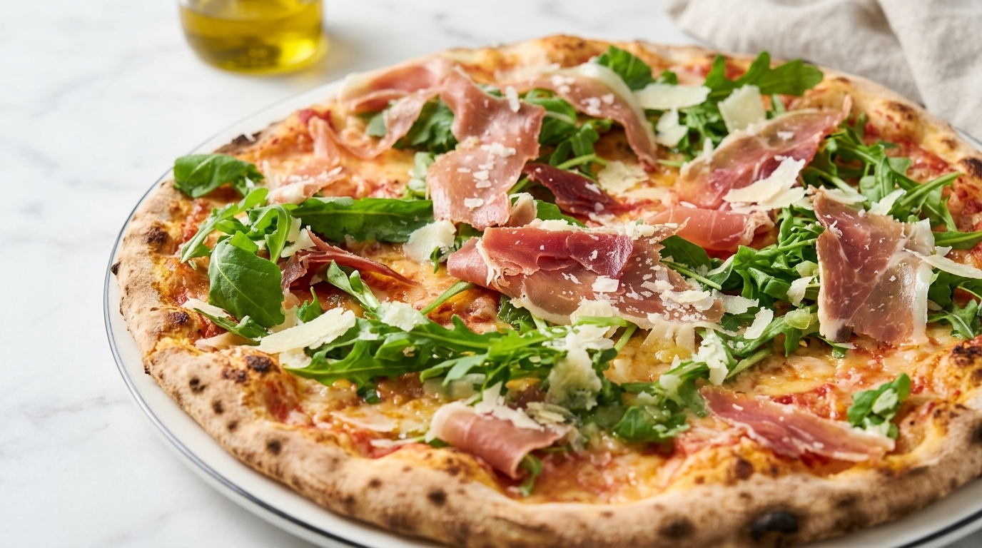정통 이탈리아식 프로슈토 루꼴라 피자 (Pizza Prosciutto e Rucola)