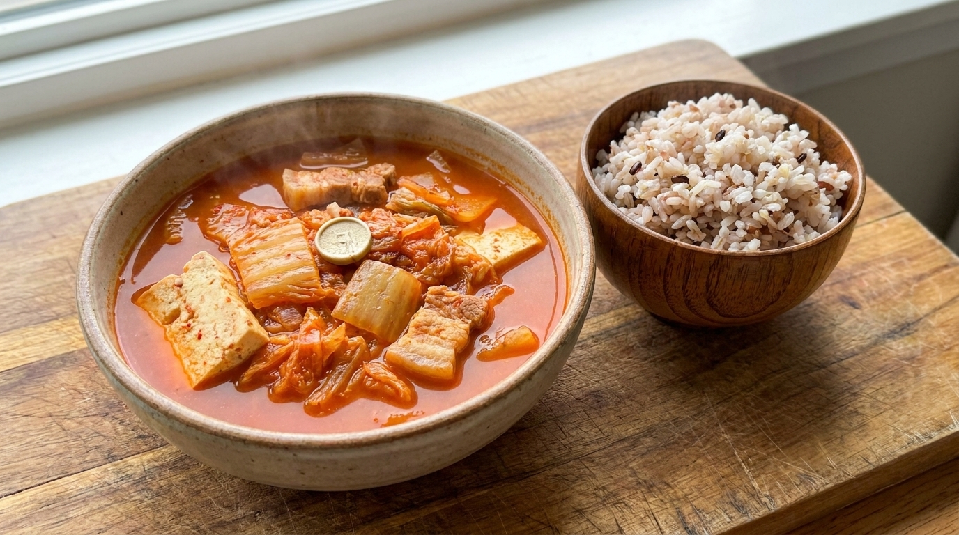 깊고 진한 맛의 정통 돼지고기 김치찌개