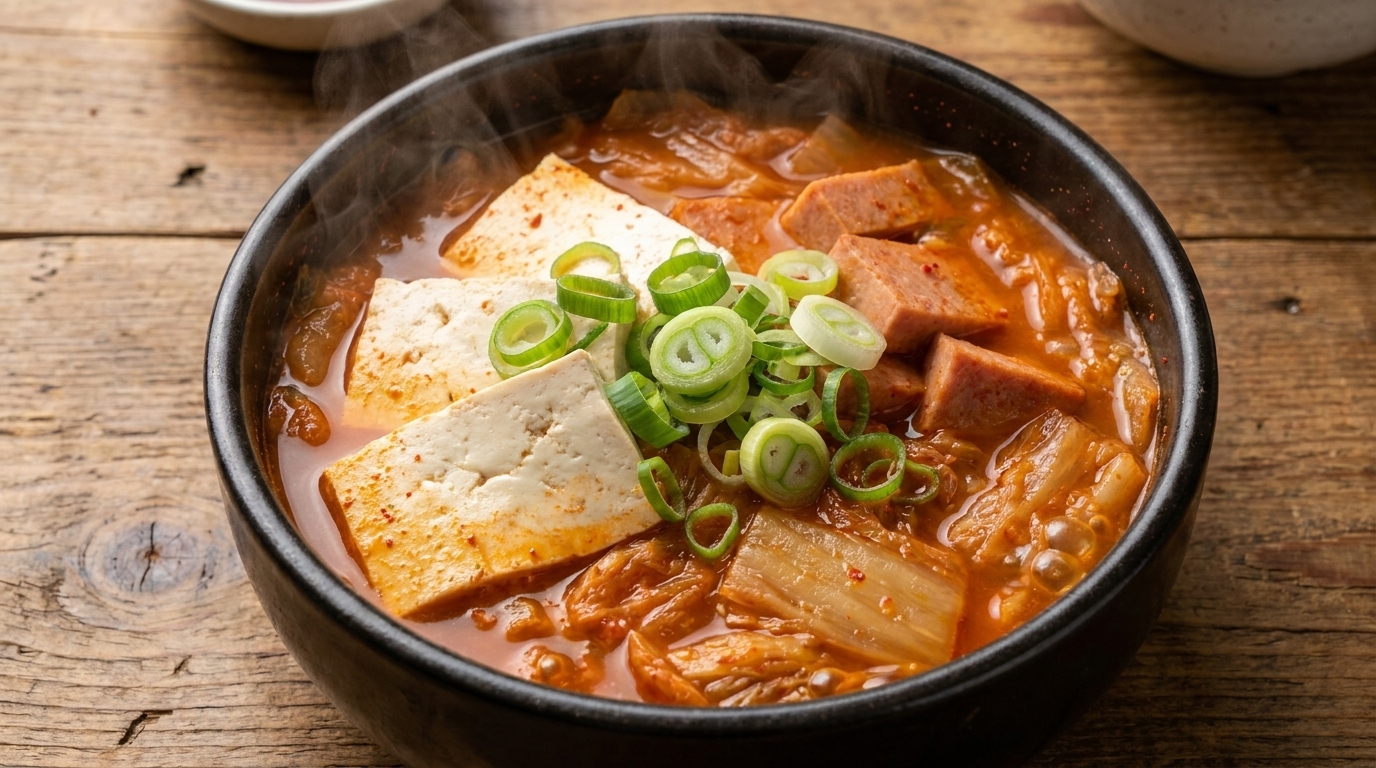 풍미 가득한 스팸 김치찌개