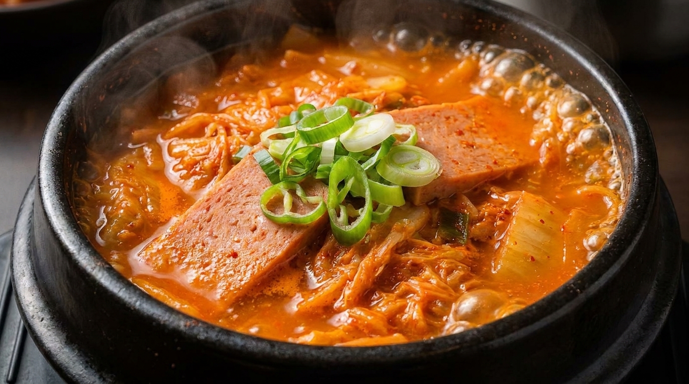 매콤하고 진한 런천미트 김치찌개
