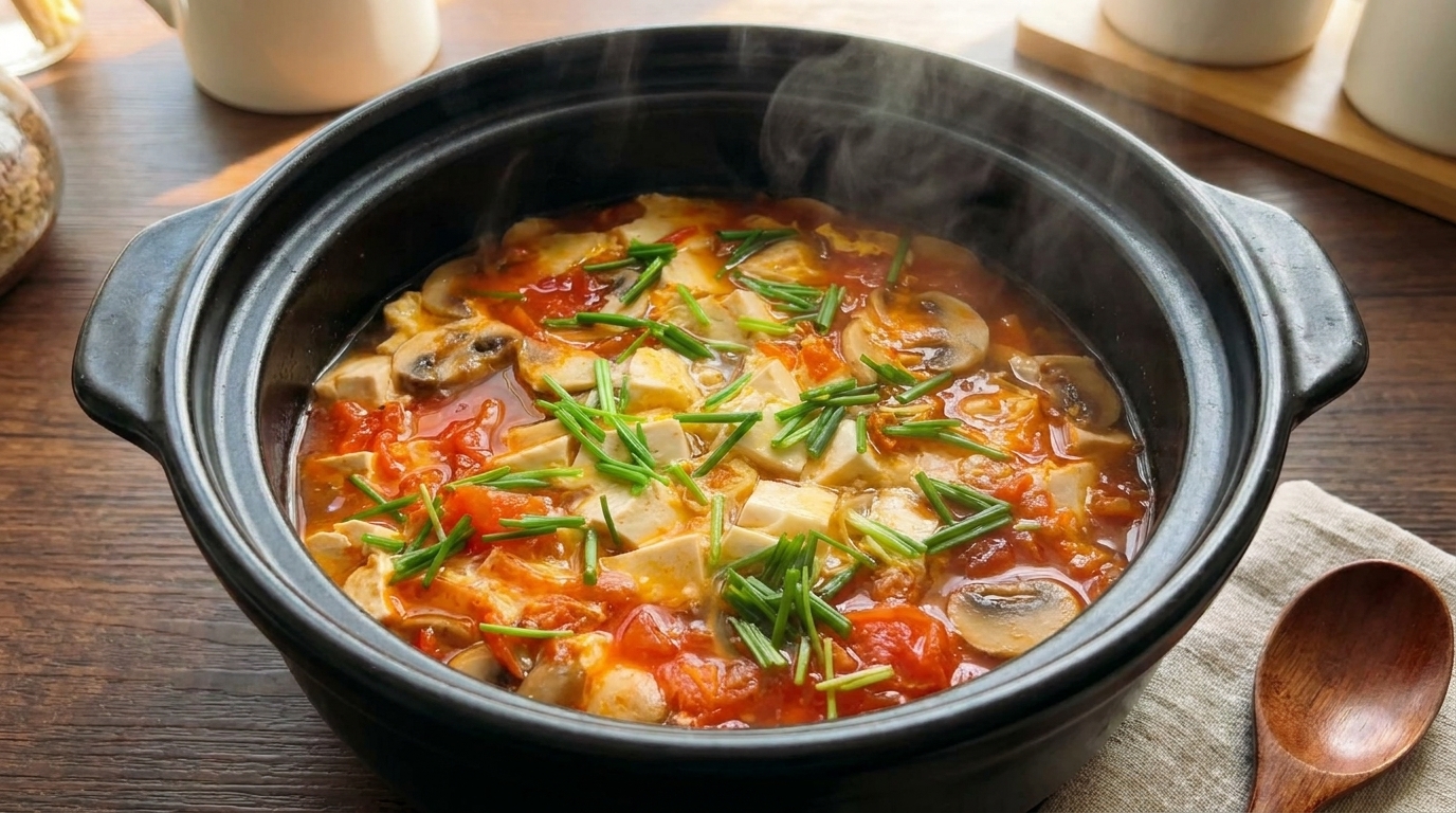 든든한 토마토 버섯 두부국