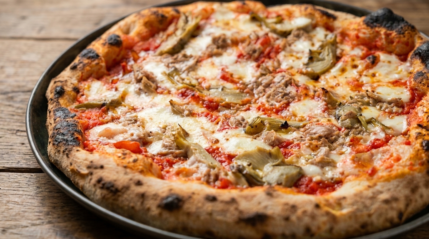 아티초크와 참치를 곁들인 장인 피자 (Pizza con Carciofi e Tonno)