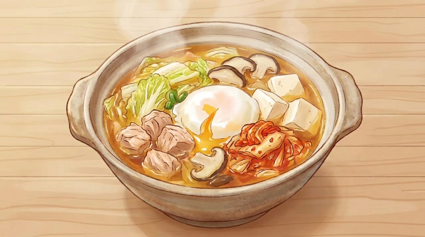 담백한 참치와 부드러운 두부, 계란이 어우러져 건강하고 든든한 김치 찌개입니다.