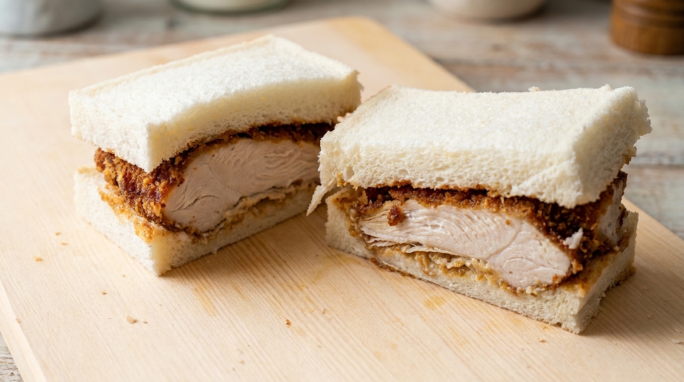 바삭하고 촉촉한 일본식 치킨카츠 샌드위치