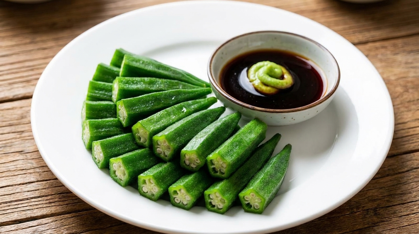 오크라 와사비 간장 무침