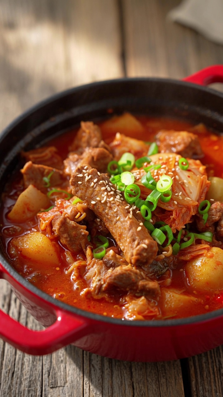 얼큰한 김치 돼지갈비찜