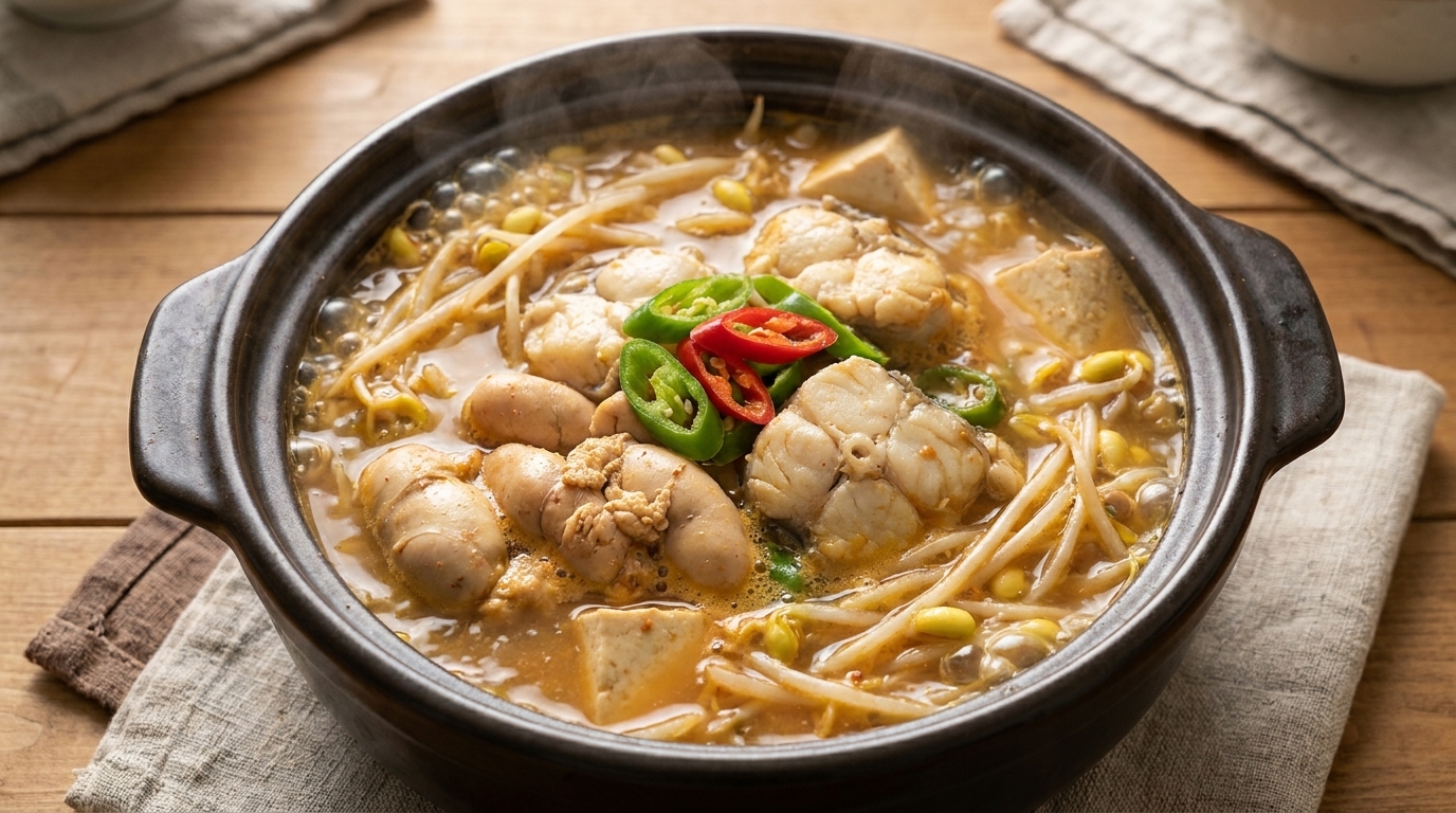 연변식 명태알 된장찌개