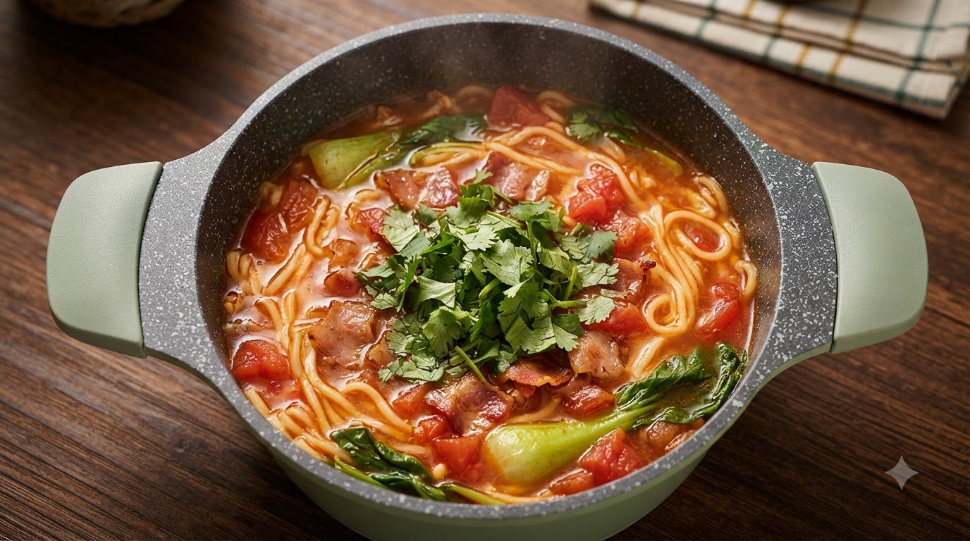 토마토 베이컨 누들 수프