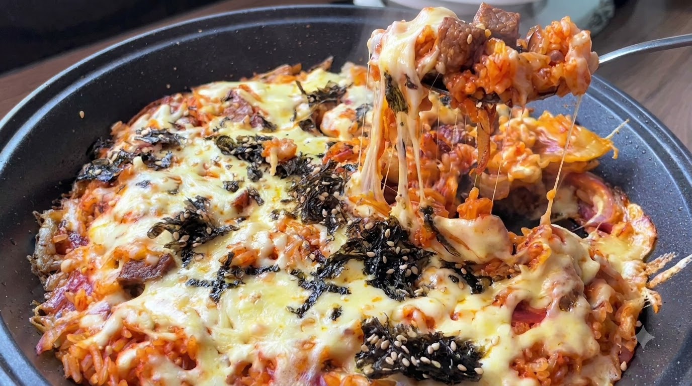 한국식 소고기 치즈 볶음밥