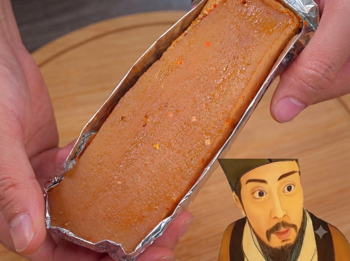 은박 호일로 감싼 삼겹살 껍질에 화이트 식초를 바르는 모습