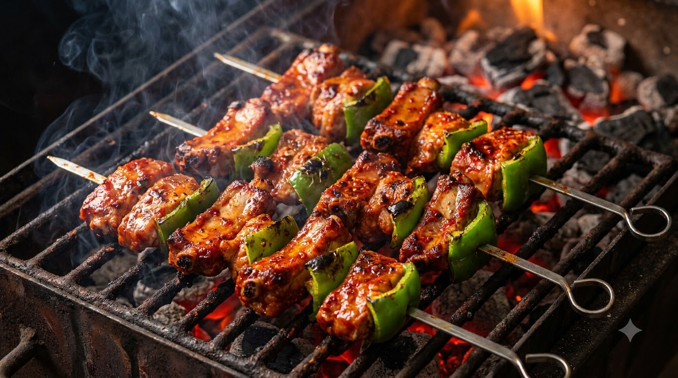 매콤한 바비큐 돼지갈비 꼬치