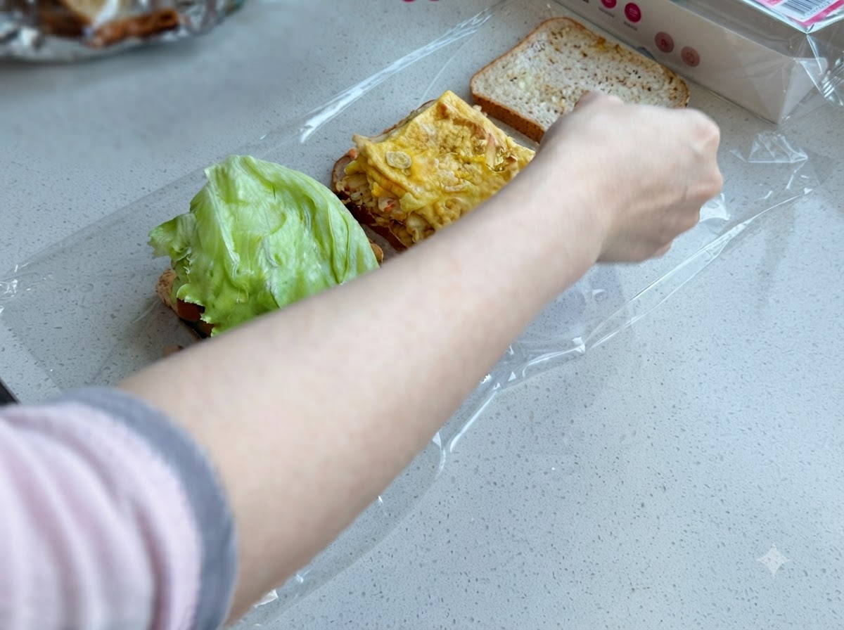 칼끝으로 부드러움 정도가 테스트되고 있는 감자와 당근.
