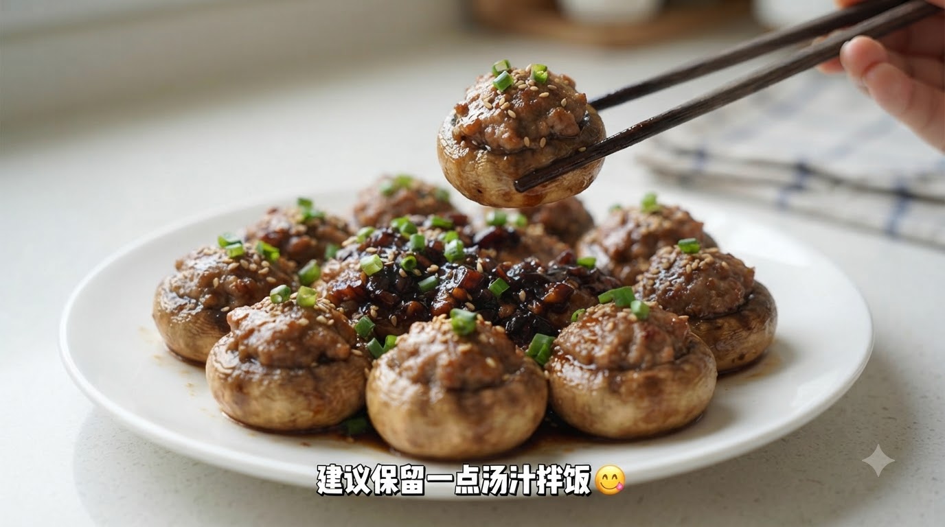 풍미 가득한 소고기 완자 버섯구이