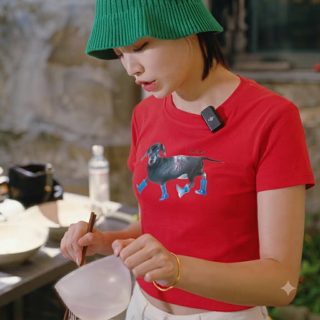 작은 용기에 담긴 물을 밀가루와 달걀이 있는 믹싱볼에 붓는 모습
