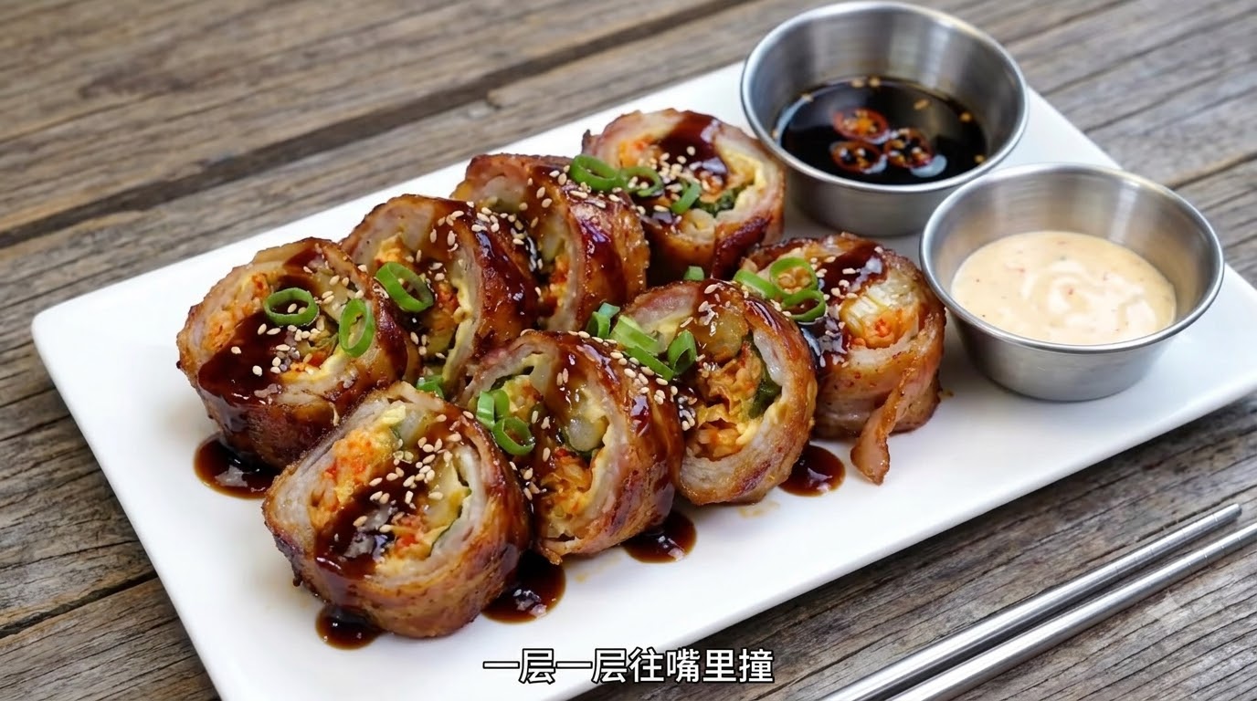한국식 철판 삼겹살 치즈 김치말이