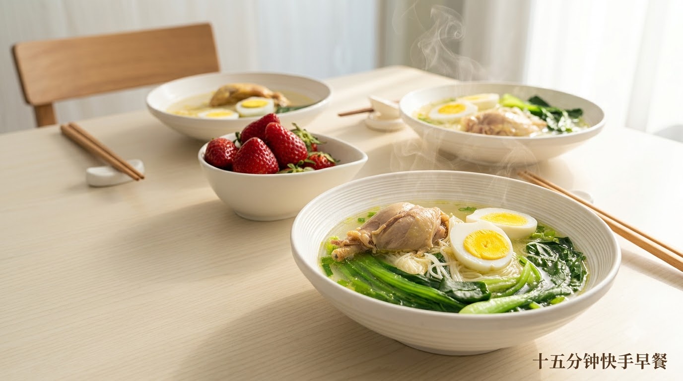 간단 아침 닭고기 국수