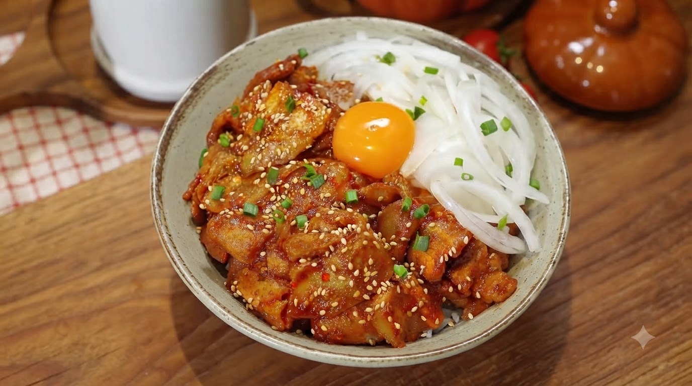 매콤달콤 한국식 제육덮밥