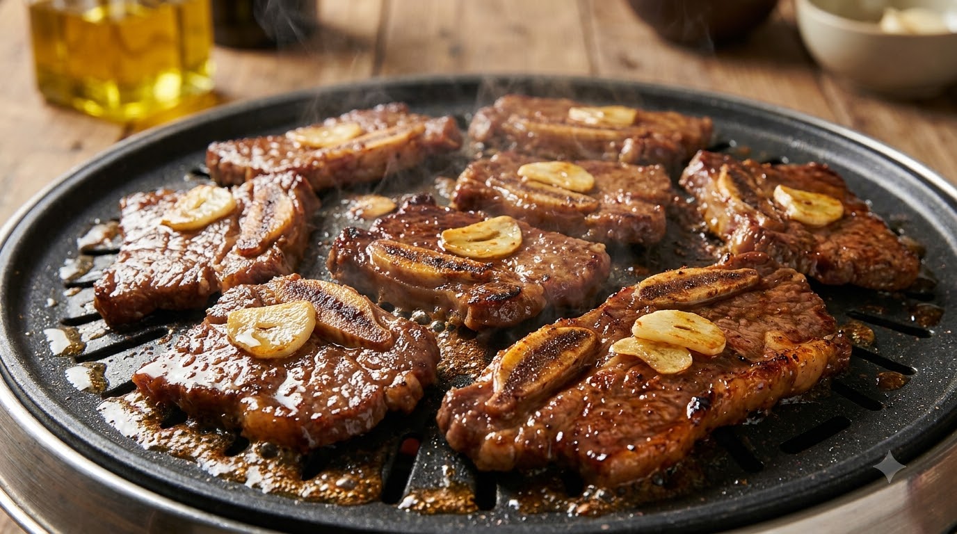 풍미 가득한 양념 소갈비 구이